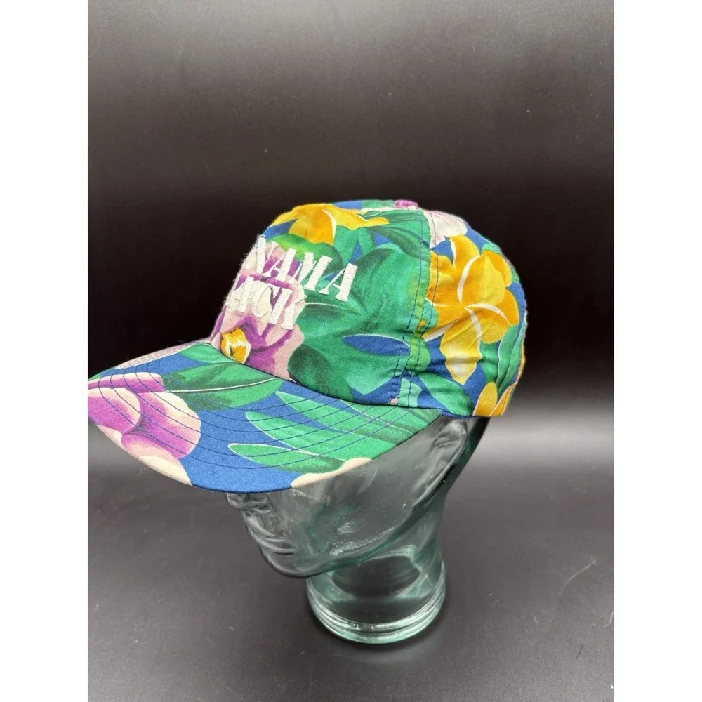 Panama Jack Floral Hat Mens OSFM Multicolor Excellent Tropical Embroidered Cap